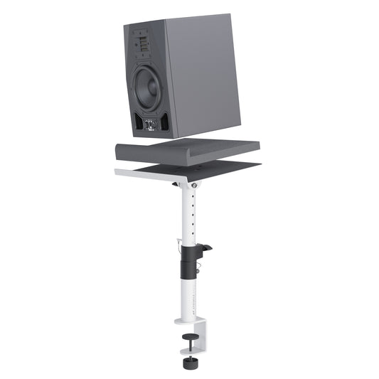 Speaker Stand with Table Mount Set, Including Foam Absorber (White)