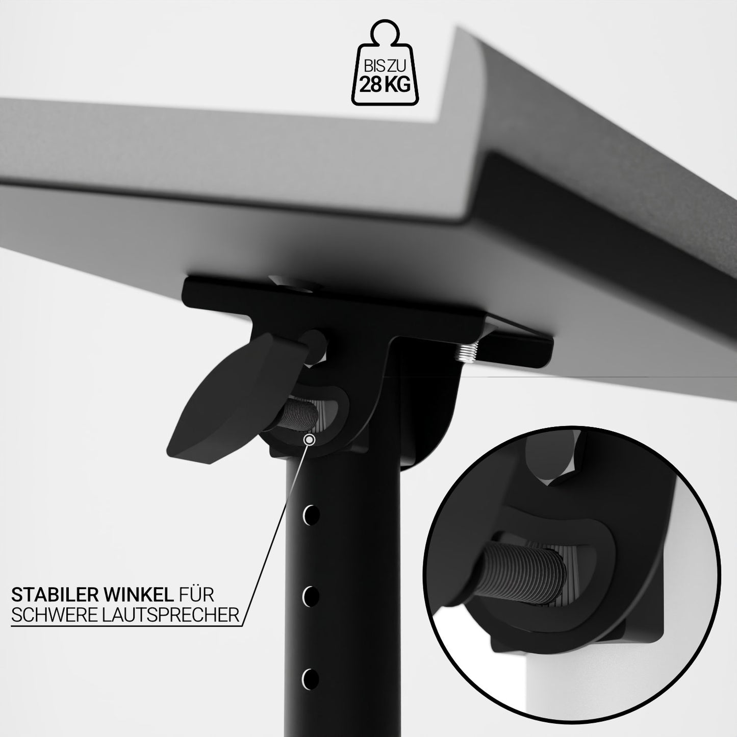 Speaker Stand with Table Mount Set, Including Foam Absorber