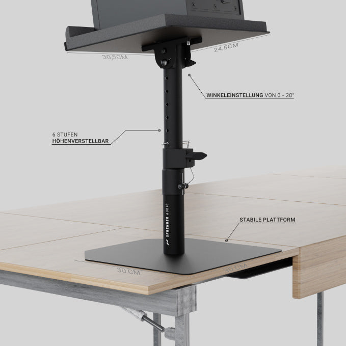 Stabiler Schreibtisch-Lautsprecher Ständer Set inkl. Schaumstoff Absorber